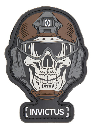 Patch Invictus Emborrachado Farda Militar Airsoft Coleção