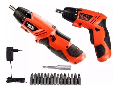 Black Decker Parafusadeira KC4815K-BR  Kit Parafusadeira a Bateria 4,8V , , Com 15 Acessórios para Ferramentas, Carregador Bivolt 