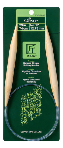Clover - Agujas De Tejer Circulares De Bambu  29.1 In   Bam