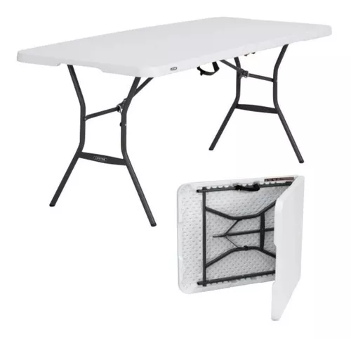Base de mesa plegable de metal, forma rectangular con largo 116 cm..