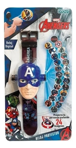 Capitan America Watch Proyector Reloj 24 Imagenes Ditoys