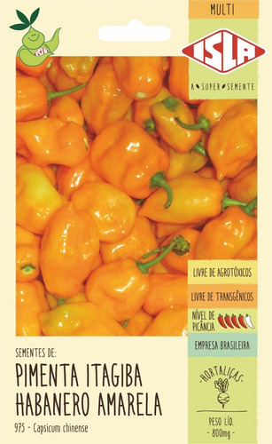 Sementes De Pimenta Itagiba Habanero Amarela
