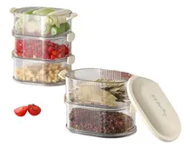 Comprar Set De Recipientes Apilables Herméticos Organizadores X5