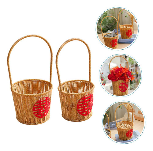Cesta De Boda Decoración Cesta De Flores Pequeñas