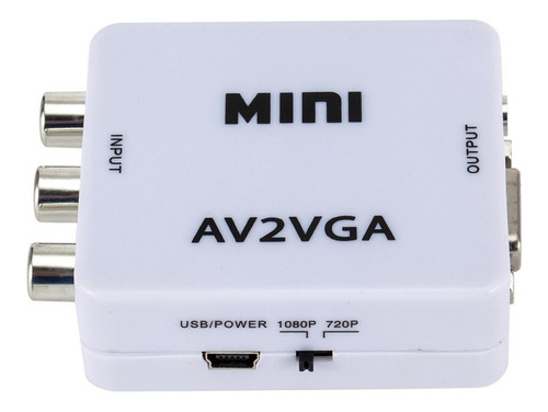 Imagen 5 de 5 de Conversor Adaptador Rca A Vga Activo Con Audio Local 1junta