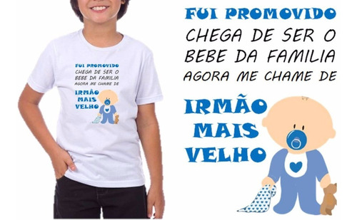 Camiseta Infantil Camisa Sou O Novo Irmão Mais Velho Familia