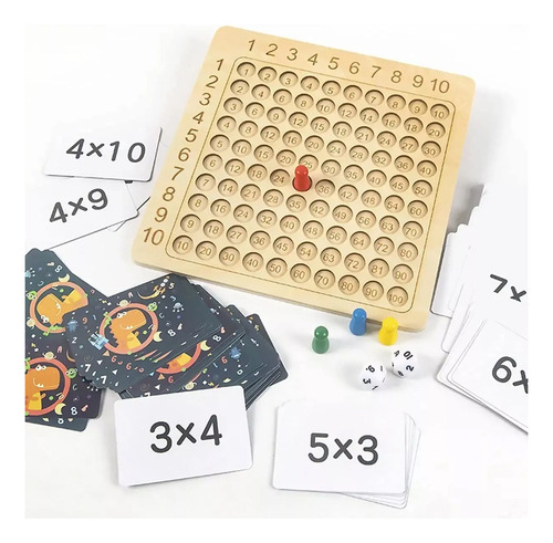 Juego De Mesa De Multiplicación Montessori De Madera Para Ni