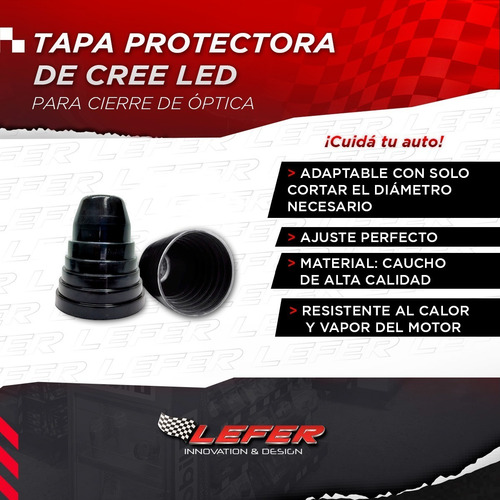 Imagen 3 de 8 de Tapon Capuchon Optica Universal Cree Led De 40 A 70 Mm
