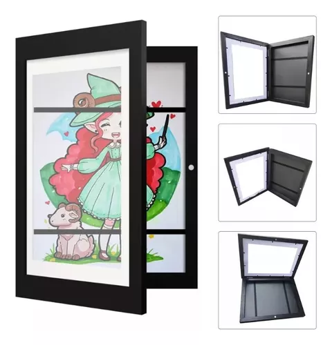 Aimeiar Marco de arte infantil de 9 x 12 pulgadas con apertura frontal  intercambiable para niños, marcos de almacenamiento para dibujos infantiles,  – Yaxa Colombia