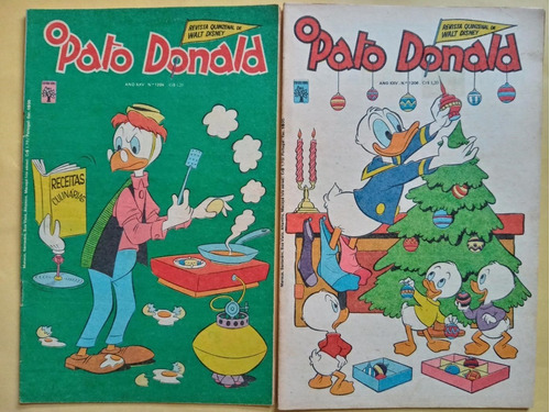 2 Revistas O Pato Donald Nº 1204/1206 - Editora Abril - 1974