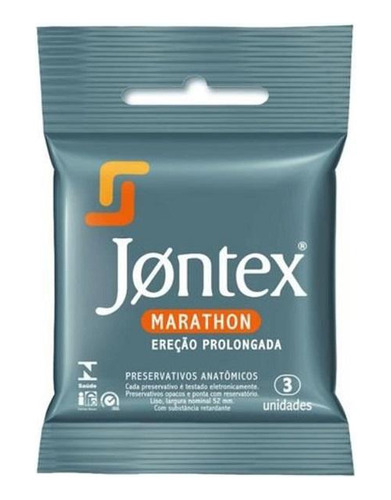 Preservativo Jontex Marathon Com 3 Unidades