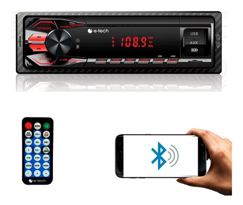 Aparelho Radio Usb Mp3 E-tech Bluetooth Gm Onix Todos