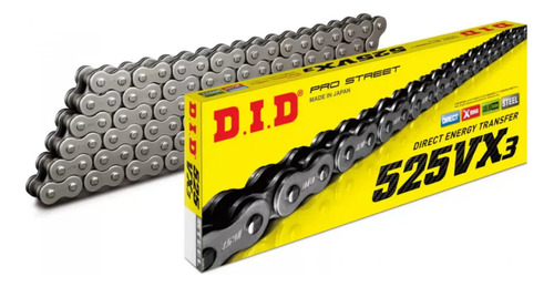 Cadena De Moto Did Vx3 525 - 124l X'ring