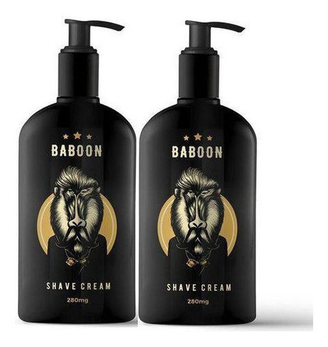 Kit 2x Shave Cream Profissional - Creme De Barbear - Baboon