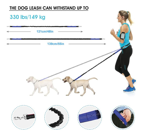 Correa De Perro Manos Libres Con Bolsa Impermeable Con Cr...
