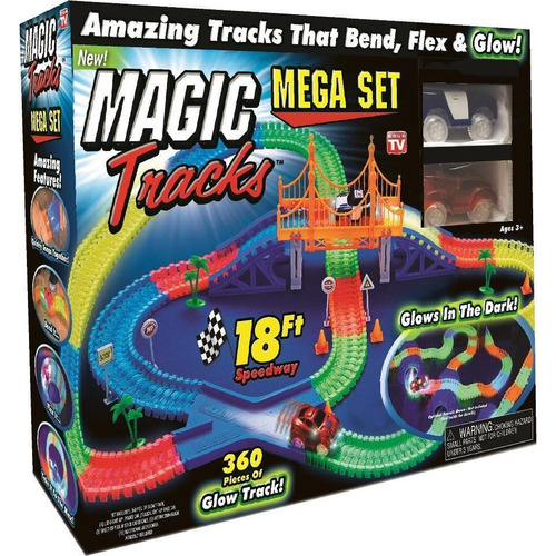 Pista Carros Magic Tracks Mega Set 360pzas Glow In The Dark