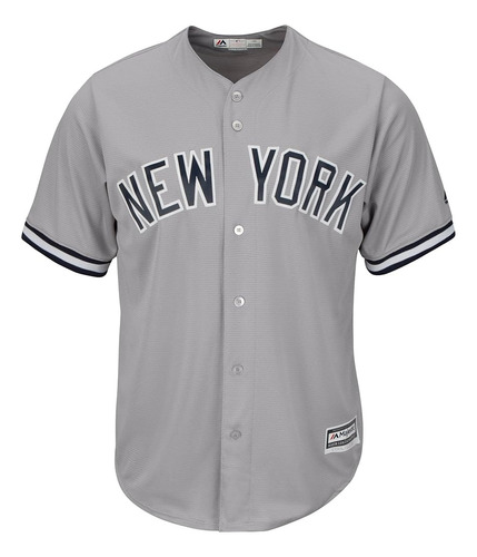 Jersey Original Majestic Mlb Beisbol Yankees Nueva York Gris