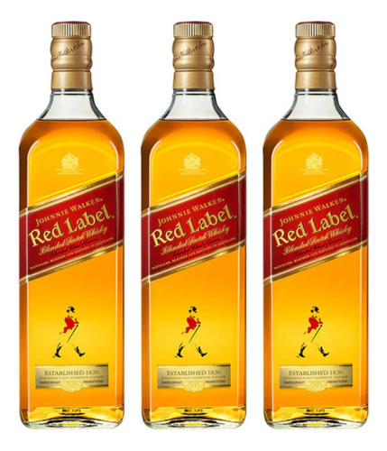 Whisky Johnnie Walker Red Label 1l X3 Zetta Bebidas