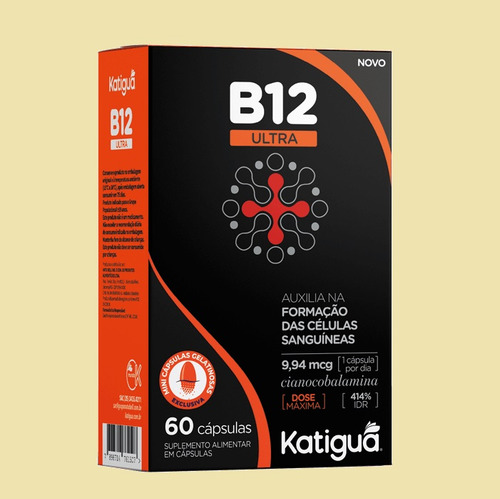 Kit 10 Suplemento Vitamina B12 Ultra 9,94mg 60caps - Katigua Sem Sabor