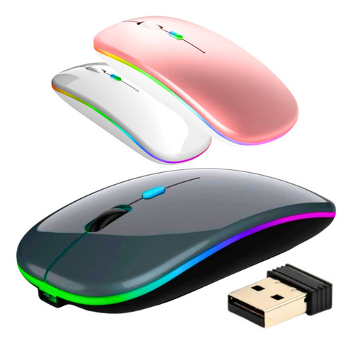 Mouse Ultra Fino Wireless Mouse sem fio Bluetooth Negro