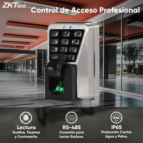 Zkteco control de acceso reloj checador MA500 12V soporta 3000 huellas y 30000 tarjetas RFID conexión TCP/IP