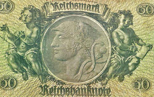 Súper Hermoso Raro Billete Antiguo D 50 Marcos Del Año 1924 (Usado)