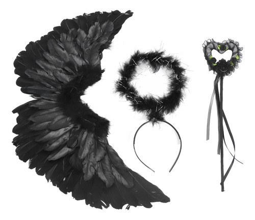 Juego De 3 Alas De Ángel Diabólico Para Halloween, Hechas A