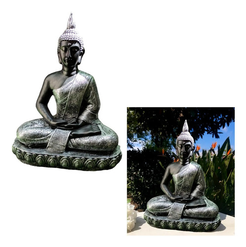 Estatua Figura Buda En Resina Para Jardin Casa Zen 70cm Febo
