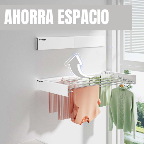Tendedero Colgador De Ropa Retractil De Pared Que Se Esconde Blanco