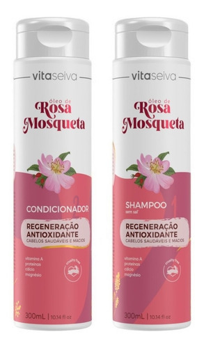 Imagem 1 de 9 de Kit Shampoo 300ml+ Cond 300ml Rosa Mosqueta Vs