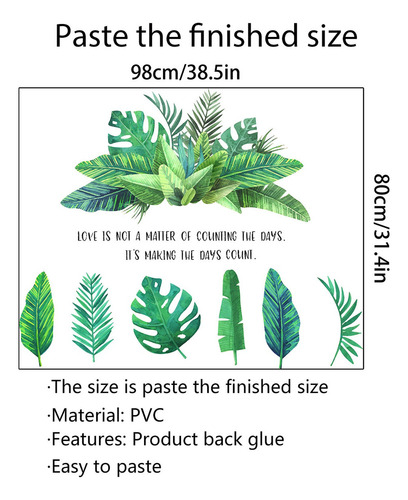 Decoração De Parede Com Plantas Verdes Inglesas, Sala De Est