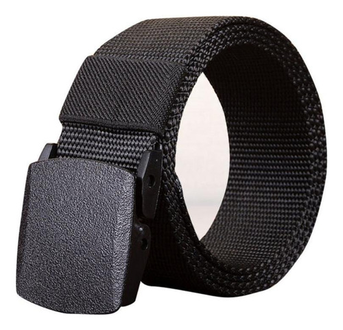 Cinturón Táctico Hebilla Plástico Cinto Negro Uso Diario