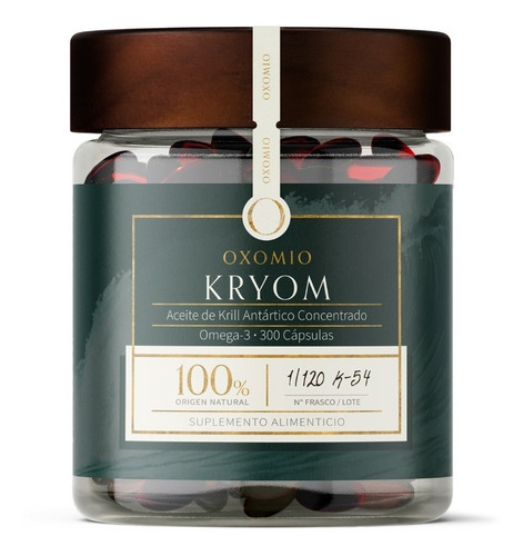 Oxomio Kryom - 300 Cápsulas - Krill Antártico Concentrado - Sin sabor