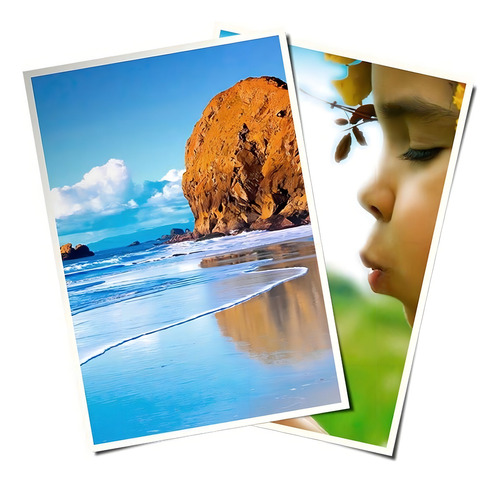 Papel microporoso brillante de 10 x 15 cm, 260 g, blanco, 20 hojas, color blanco brillante