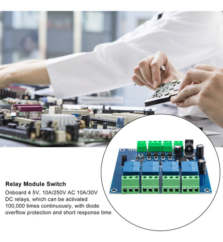 Módulo De Relé De 4 Vías Modbus Rtu Módulo De Relé De 7-24 V