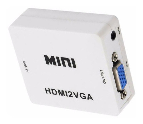 Convertidor Hdmi A Vga Activo Audio Incorporado 3.5mm Adaptador Ideal Para Monitores Nuevo Garantia