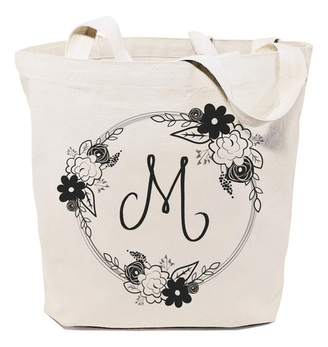 Cotton Canva Co Bolso Mano Reutilizable Monograma Floral