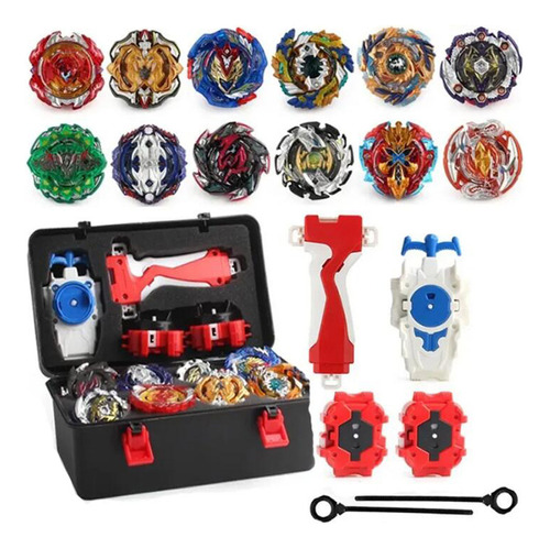 Kit De 12 Lanzadores Arena Beyblade Metal Bey Blade Tornado