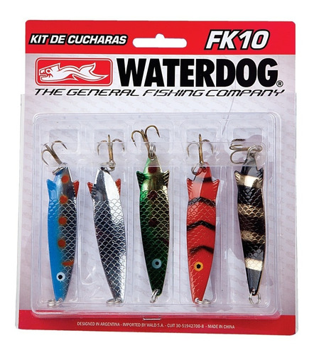 Kit Cucharas Ondulantes Waterdog Fk10 Tipo Toby 12 Gr Trucha