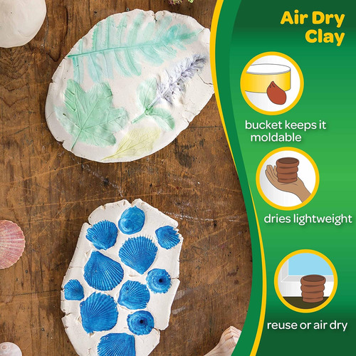 Crayola Air Dry Clay, White, Modeling Clay Para Niños, Manua