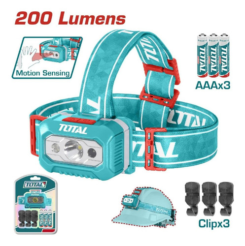 Linterna Frontal 200 Lumenes Total 3w Sensor Movimiento Led