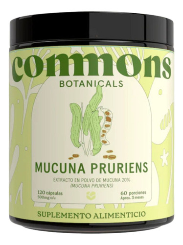 Mucuna Pruriens Adaptógeno Commons 120 Cápsulas