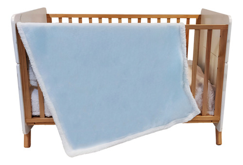 Manta Sherpa Bebesit Bebe Hipoalergénica 91*127 Cm Celeste
