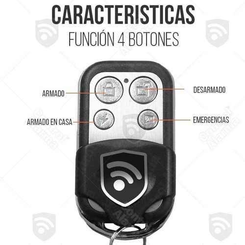 Imagen 7 de 9 de Control Remoto Metalico Seguridad Para Sistemas Alarma Inalambricas Vecinal Botones Armado Desarmar Casa O Negocio