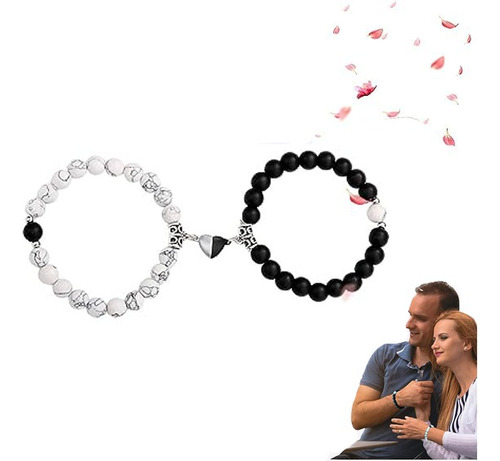 2×pulseras Para Parejas Con Imán Corazón Regalo San Valentín