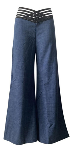 Pantalone Casuales De Pierna Ancha Y Cintura Alta Para Mujer
