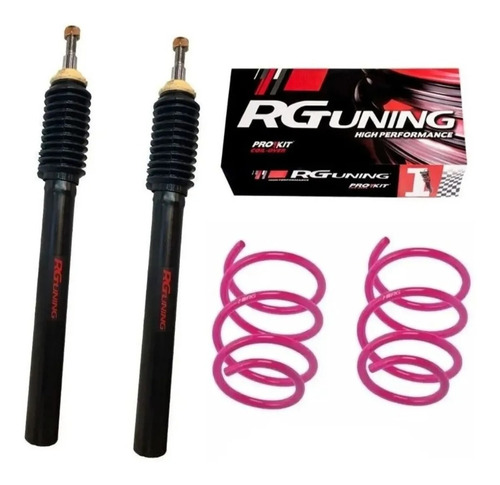 Kit Amortiguador Vastago Corto  Espirales Vw Gol 9 Cm Del