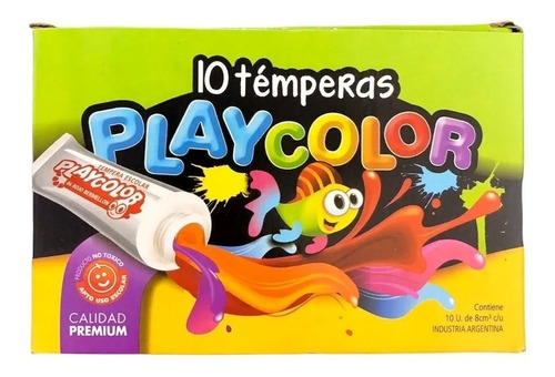 Temperas X10 Playcolor Colores Cubritivos 81027