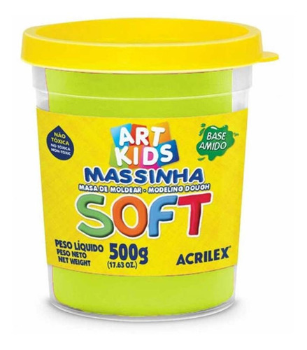Massinha De Modelar - Art Kids - Soft - 500g - Amarelo Limã