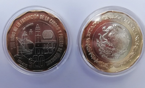 Moneda 20 Pesos Nueva 500 Años De Fundacion Veracruz
